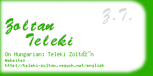 zoltan teleki business card